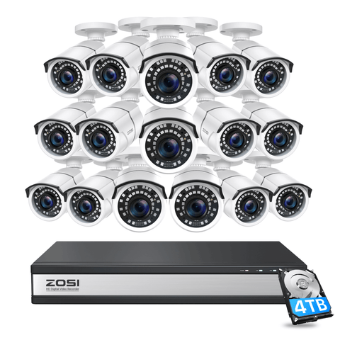 C261 1080P 16CH Analog Security System + Up to 16 Cameras + 2TB/4TB Hard Drive
