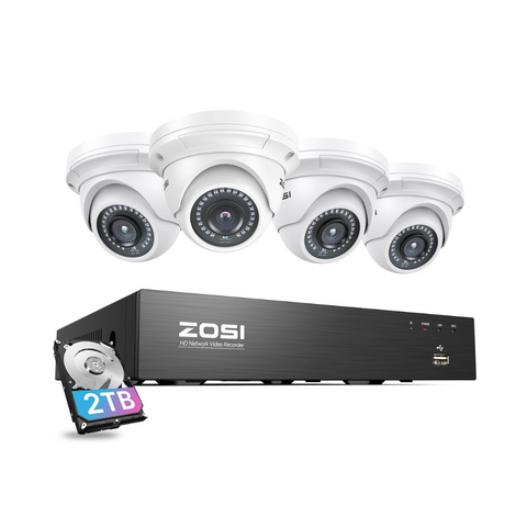 C429 5MP PoE Security System + 4K 8 Channel PoE NVR + 2TB Hard Drive