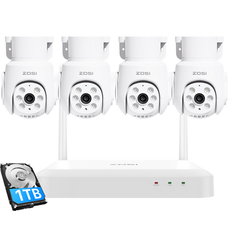 C280 5MP 8CH Wi-Fi 6 PT Security Camera System + 128GB / 1TB HDD
