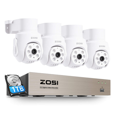 C280 2MP 8CH PTZ Security Camera System with Audio