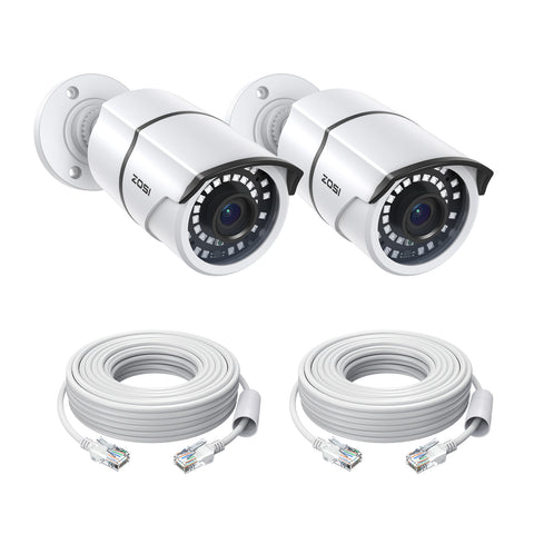C261 2pack/4pack 5MP Add-on PoE Camera + 60ft Ethernet Cable