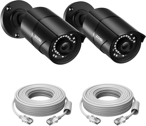 C261 2pack/4pack 5MP Add-on PoE Camera + 60ft Ethernet Cable