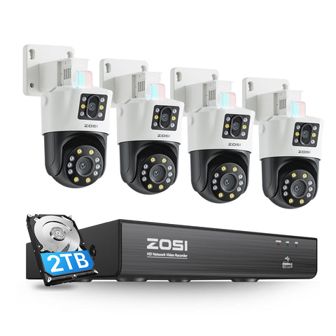 C298 4K (4MP+4MP) Dual-Lens PoE Security Camera System + 2TB HDD (16CH Expandable)