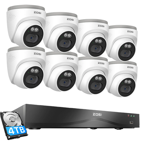 C220 4K PoE Security Camera System + 4K 16CH PoE NVR + 4TB HDD
