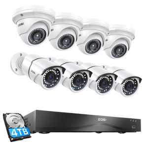 C261 & C429 5MP PoE Security Camera System + 4K 16CH PoE NVR with 4TB Hard Drive