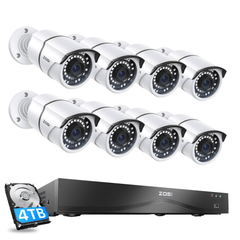 C261 5MP PoE Security Camera System + 4K 16CH PoE NVR with 4TB HDD