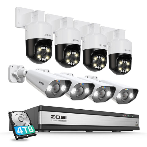 C296/C182 5MP 8-Cam Security System + 4K 16CH PoE NVR + 4TB Hard Drive