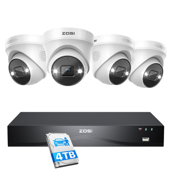 C225 4K 16 Channel Security System + 2-Bay PoE NVR + 4TB Hard Drive