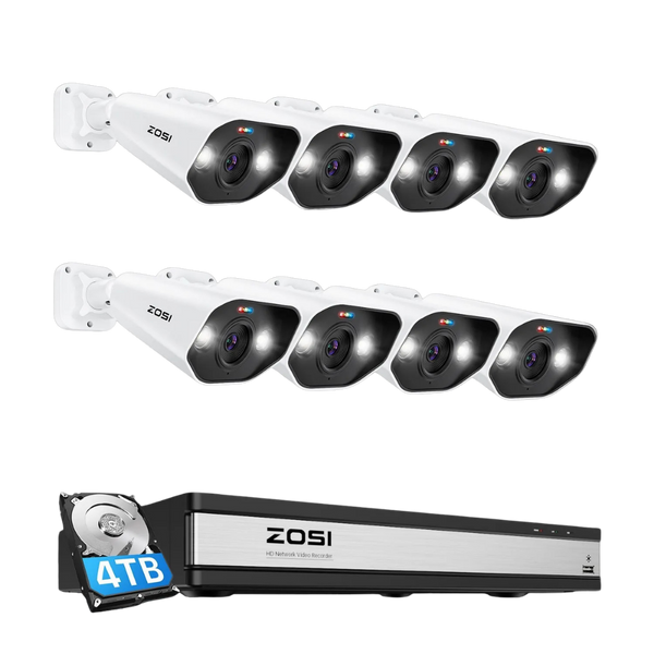 C182 4K PoE Security Camera System + 16CH NVR with 4TB Hard Drive