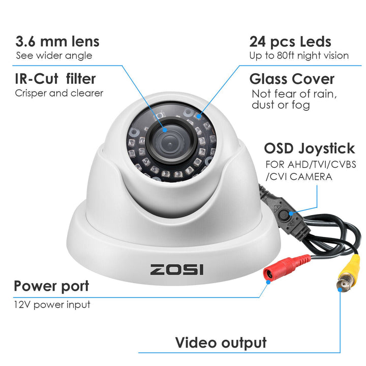 C419 1080P Dome Analog Security Camera Zosi