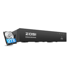 4K 8 Channel NVR + 2TB Hard Drive Zosi
