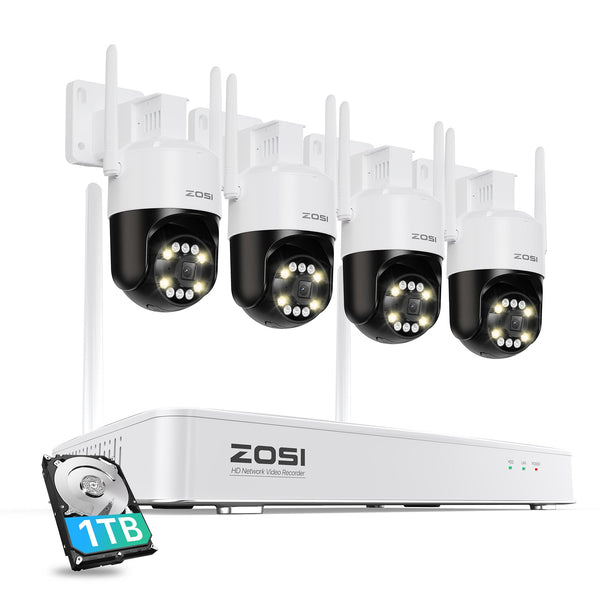 C296 5MP Wi-Fi 6 Pan Tilt Security Camera System + 5MP 8 Channel NVR with 1TB HDD