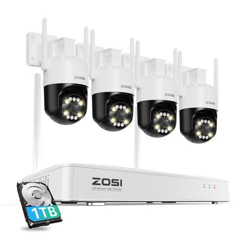 C296 5MP Wi-Fi 6 Security Camera System + 8CH NVR with 1TB HDD + Person Vehicle Detection