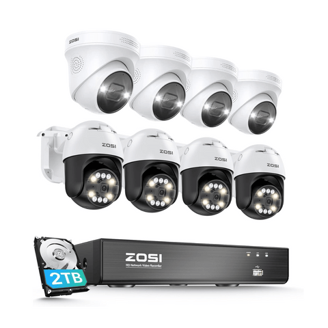 C296/C225/C182 4K Security Camera System + 4K 8CH PoE NVR + 2TB Hard Drive