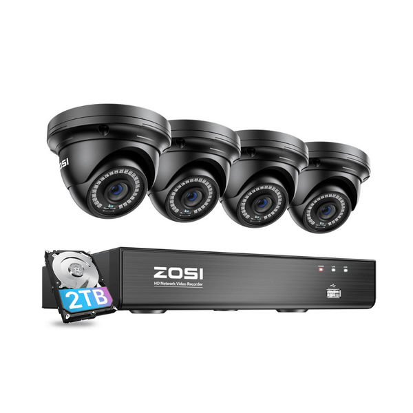 C429 5MP  Security Camera System + 4K 8-Channel PoE NVR + 2TB Hard Drive
