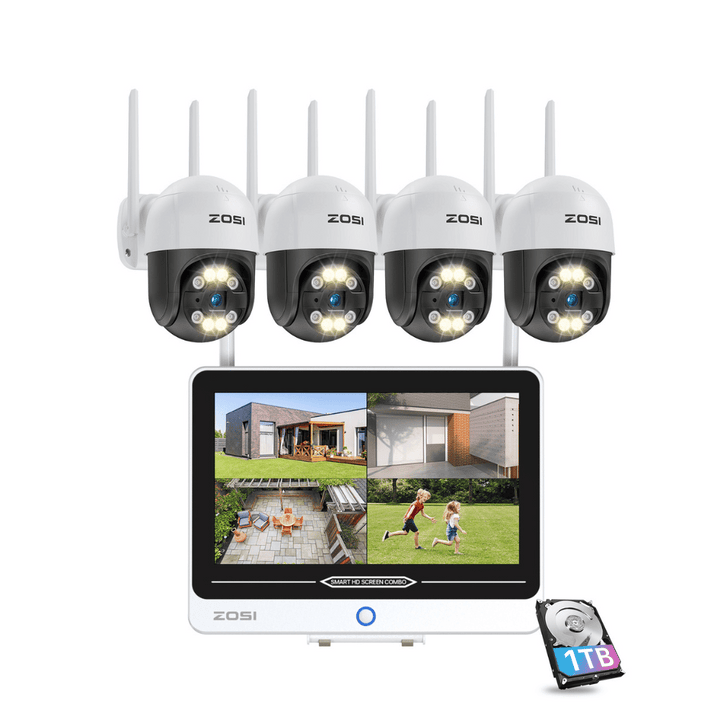 C289 3MP Pan-Tilt WiFi Security System + 12.5 inch LCD Monitor +1TB/2TB HDD Zosi