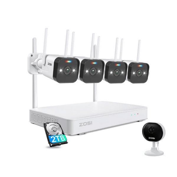 C188 4MP Wireless WiFi Security Camera System + Up to 8 Cameras + 2TB Hard Drive