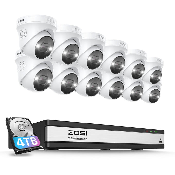 C225 4K 16 Channel Camera System + Up to 16 Cameras + 4TB Hard Drive Zosi