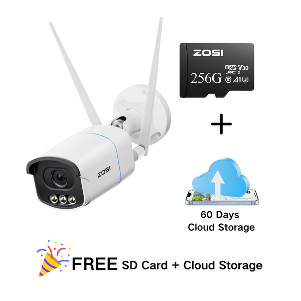 C186A 5MP 2.4/5 GHz WiFi Camera + 256GB SD Card + 60 Days Cloud Storage