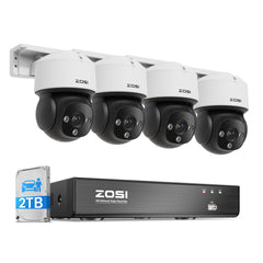 C290 4K PTZ PoE Security System + Up to 8 Cameras + 2TB Hard Drive