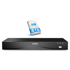 4K 32-Camera Capable PoE NVR + Up to 12TB Hard Drive