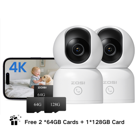 C518 4K 8MP PTZ 2.4GHz/5GHz WiFi Security Camera + 64GB Local Storage