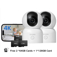 C518 4K 8MP PTZ 2.4GHz/5GHz WiFi Security Camera + 64GB Local Storage