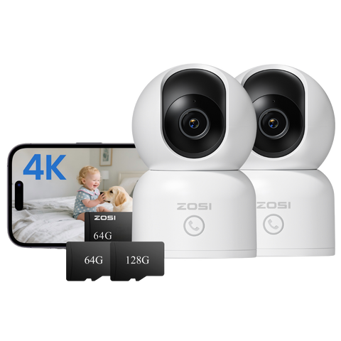 C518 4K 8MP PTZ 2.4GHz/5GHz WiFi Security Camera + 64GB Local Storage