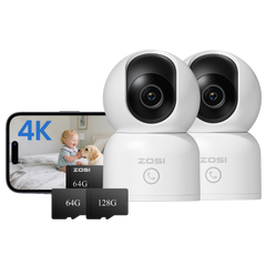 C518 4K 8MP PTZ 2.4GHz/5GHz WiFi Security Camera + 64GB Local Storage