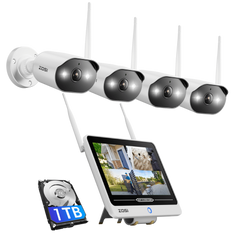 C302 WiFi-6 3MP 8CH Security Camera System + 12 inch LCD Monitor + 2TB HDD