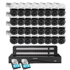 C290M 32 Channel 4K PT PoE Security Camera System for Business +8TB HDD