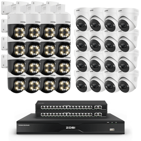 C296B/C225 32 Channel 4K PT PoE Security Camera System for Business