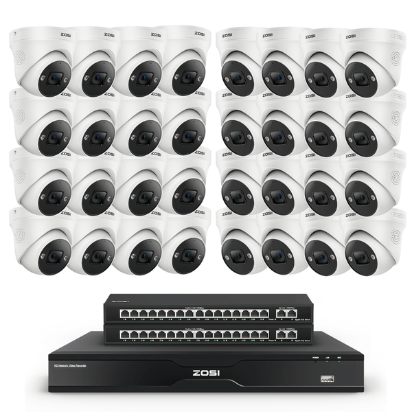 C225 32-Channel 4K PoE Security Camera System + 4TB/8TB HDD