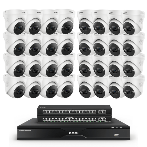 C225 32-Channel 4K PoE Security Camera System + 4TB/8TB HDD