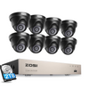 C419 2MP 8 Channel Analog Security System + Optional 2TB Hard Drive Zosi