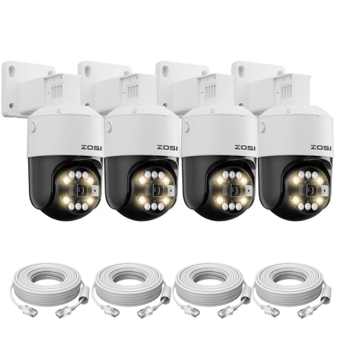 C296B 4K PTZ PoE Camera with Full Color Night Vision + 60ft Ethernet Cable