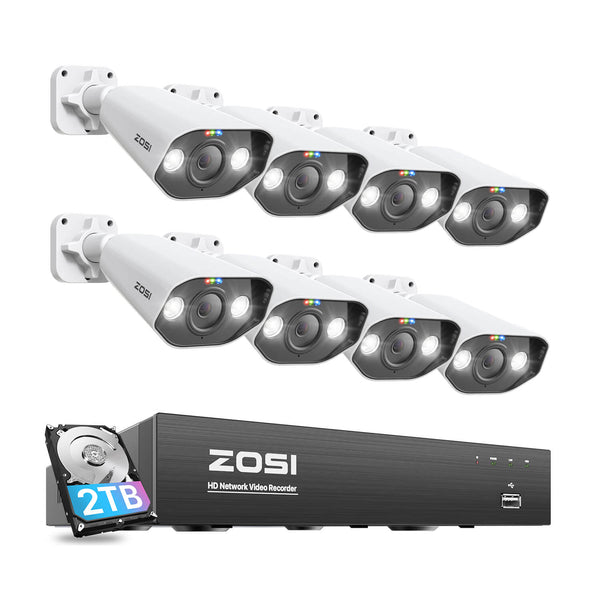 C182 4K 8-Cam 8 Channel PoE Security System + 2TB Hard Drive