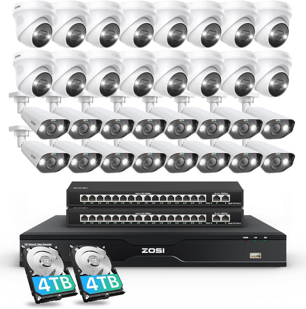 C225/ C182 32 Channel 4K PoE Security Camera System for Business + Up To 16TB HDD