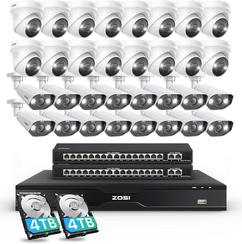 C225/ C182 32 Channel 4K PoE Security Camera System for Business + Up To 16TB HDD