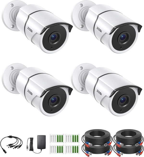 C261 2pack/4pack 1080P Analog Security Cameras with Audio + 60ft BNC (ZG2612B) Zosi