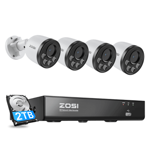 C180 4K PoE Security Camera System + 4K 8CH PoE NVR + 2TB Hard Drive