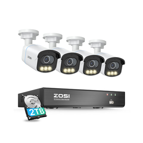 C186 4K Security Camera System + Full-Color Night Camera + 2TB HDD