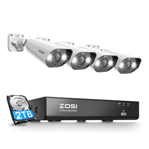 C182 4K PoE Security System + 4K 8 Channel PoE NVR with 2TB Hard Drive