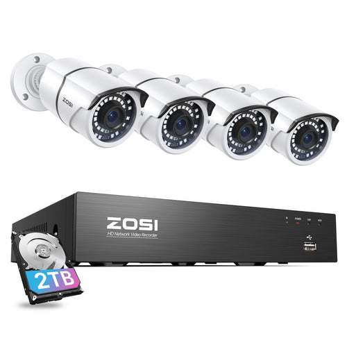 C261 5MP PoE Security System with Audio + 4K 8CH PoE NVR + 2TB Hard Drive