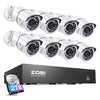 C261 5MP Security System + Up to 8 Cameras + 4K 8CH PoE NVR + 2TB Hard Drive