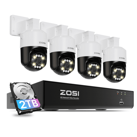 C296B 5MP PTZ Security Camera System + 4K 8CH PoE NVR + 2TB HDD