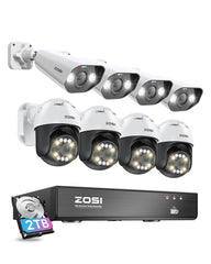 C182/C296 5MP Security Camera System + 4K 8CH PoE NVR + 2TB Hard Drive