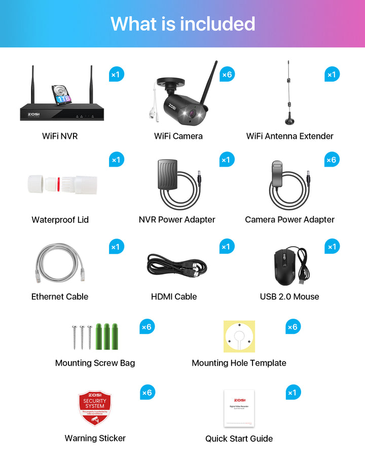 C302 3MP Spotlight WiFi Camera System + Optional 1TB/2TB Hard Drive Zosi