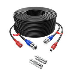 60ft 18m All in One Video Power Cable,Surveillance Camera BNC Extension Cables Zosi