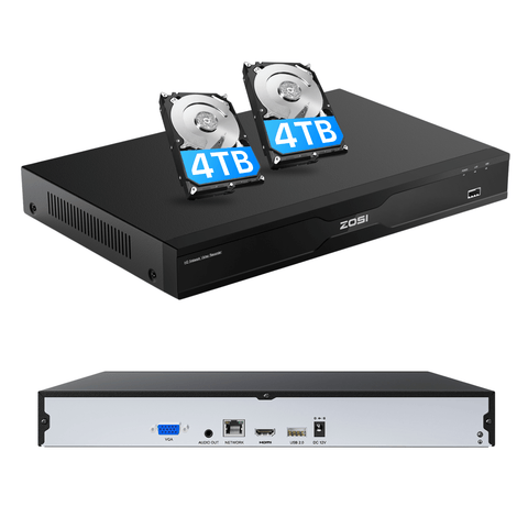 32-Channel 4K Network Video Recorder NVR with No PoE Port + Up to 16TB Hard Drive
